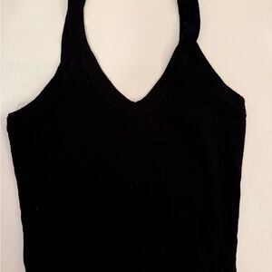 Black Ribbed Women's Tank Top